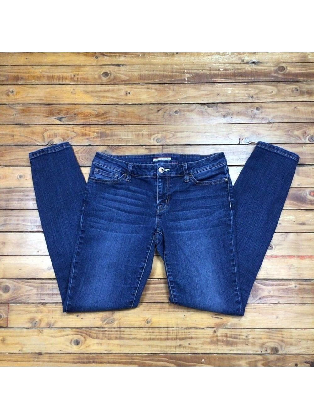 TOMMY Hilfiger jeans skinny mid rise stretch blue denim preppy size 4 regular
